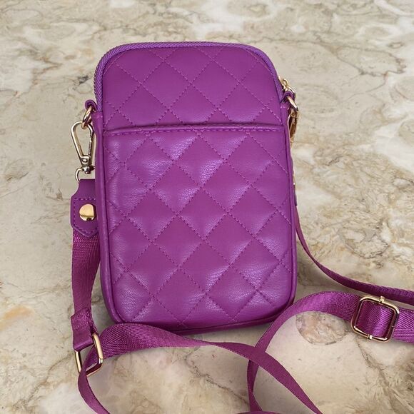 NWOT Sondra Roberts Squared Quilted Vegan Leather Cross Body Wallet Phone Bag - Picture 3 of 11